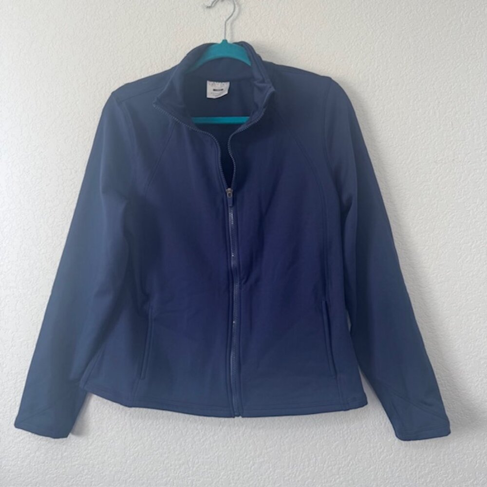 Navy Blue Full Zip Jacket Women's Large Athletic